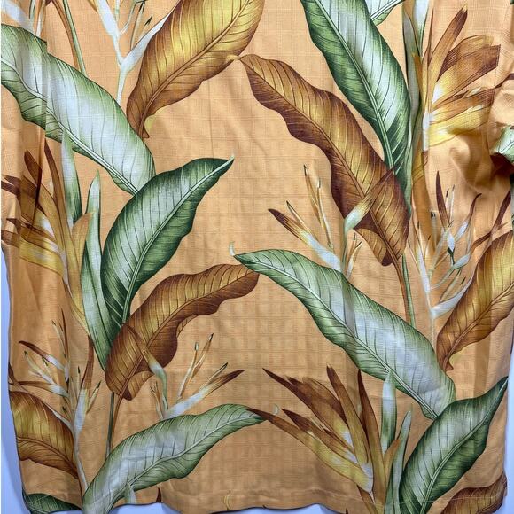Tommy Bahama Melon Multi Bird of Paradise Print Silk Short Sleeve Camp Shirt XL - Picture 11 of 12